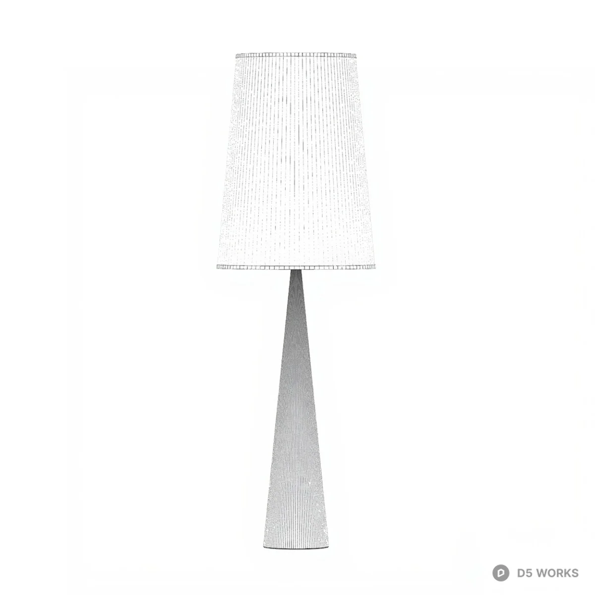 Minimalist Wooden Base Floor Lamp 3d model thumbnail 2