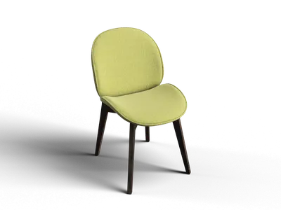 Lime Green Upholstered Dining Chair 3d model