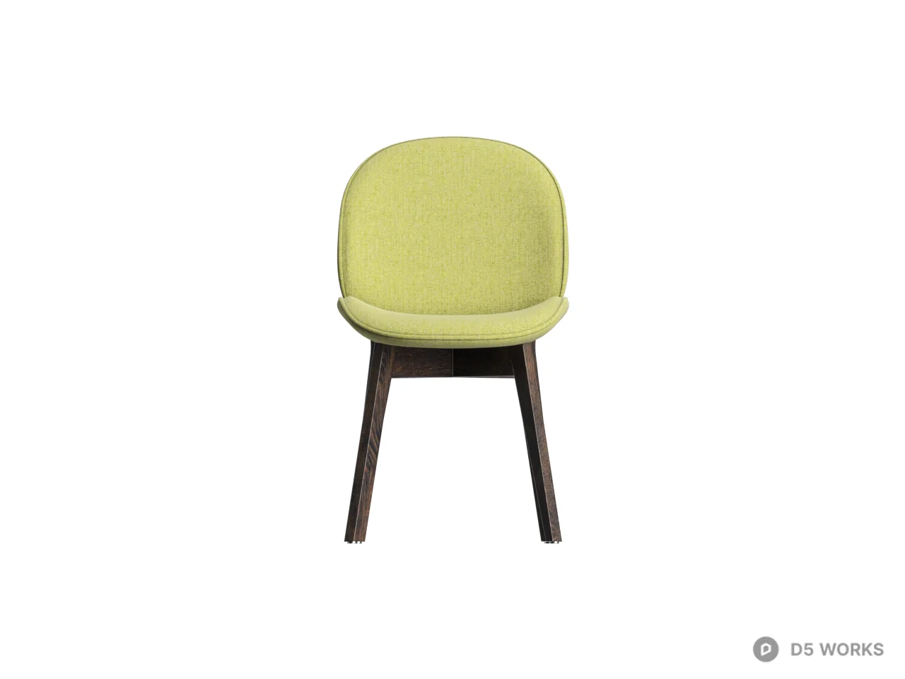 Lime Green Upholstered Dining Chair 3d model thumbnail 2