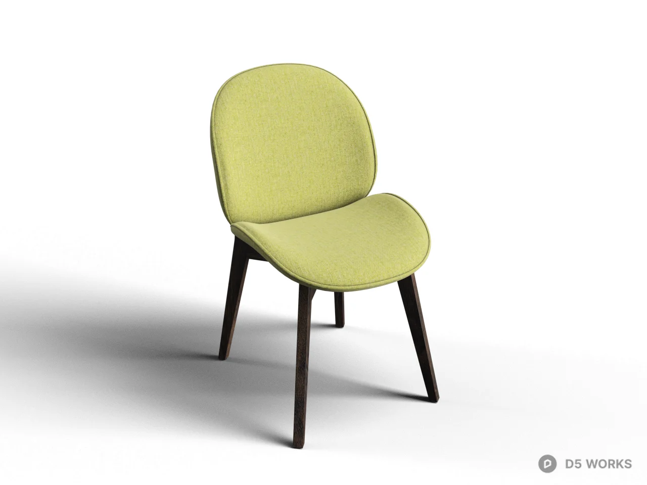 Lime Green Upholstered Dining Chair 3d model - Image 1