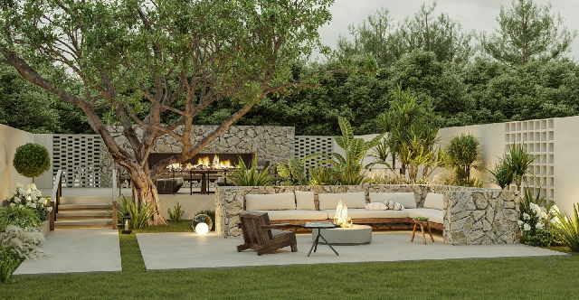 Modern Organic Modern Residential Courtyard