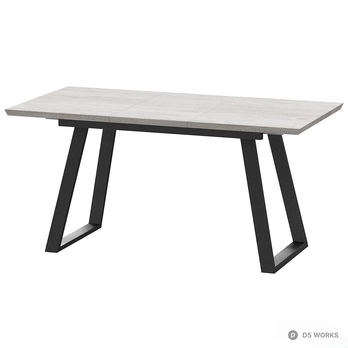Minimalist Wood Top Dining Table With Metal And Wood Legs 3d model thumbnail 3