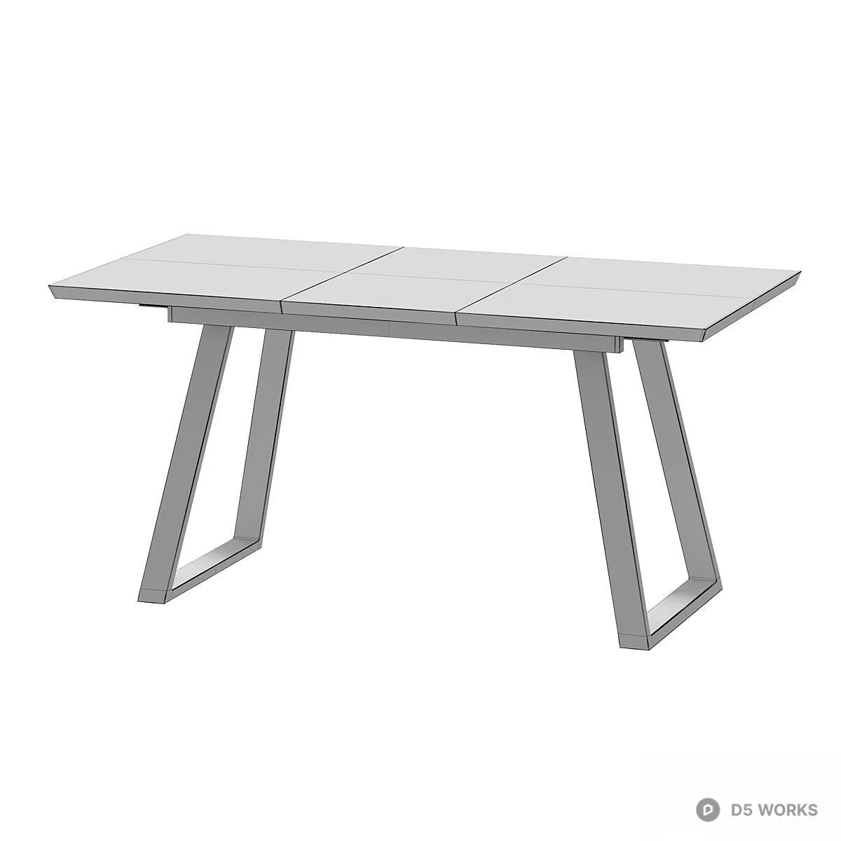 Minimalist Wood Top Dining Table With Metal And Wood Legs 3d model thumbnail 4