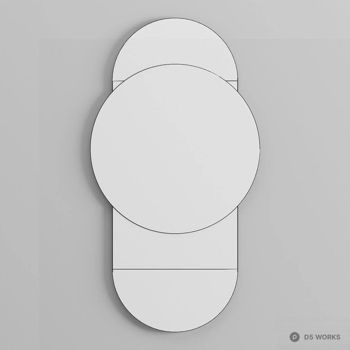 Marble Frame Oval Decorative Mirror 3d model thumbnail 3