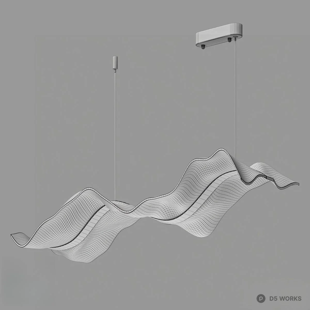 Waveform Minimalist Pendant Light 3d model thumbnail 2