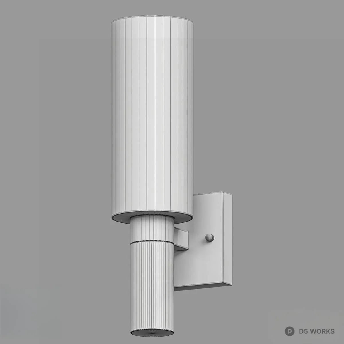 Marble Shade Brass Groove Wall Lamp 3d model thumbnail 2
