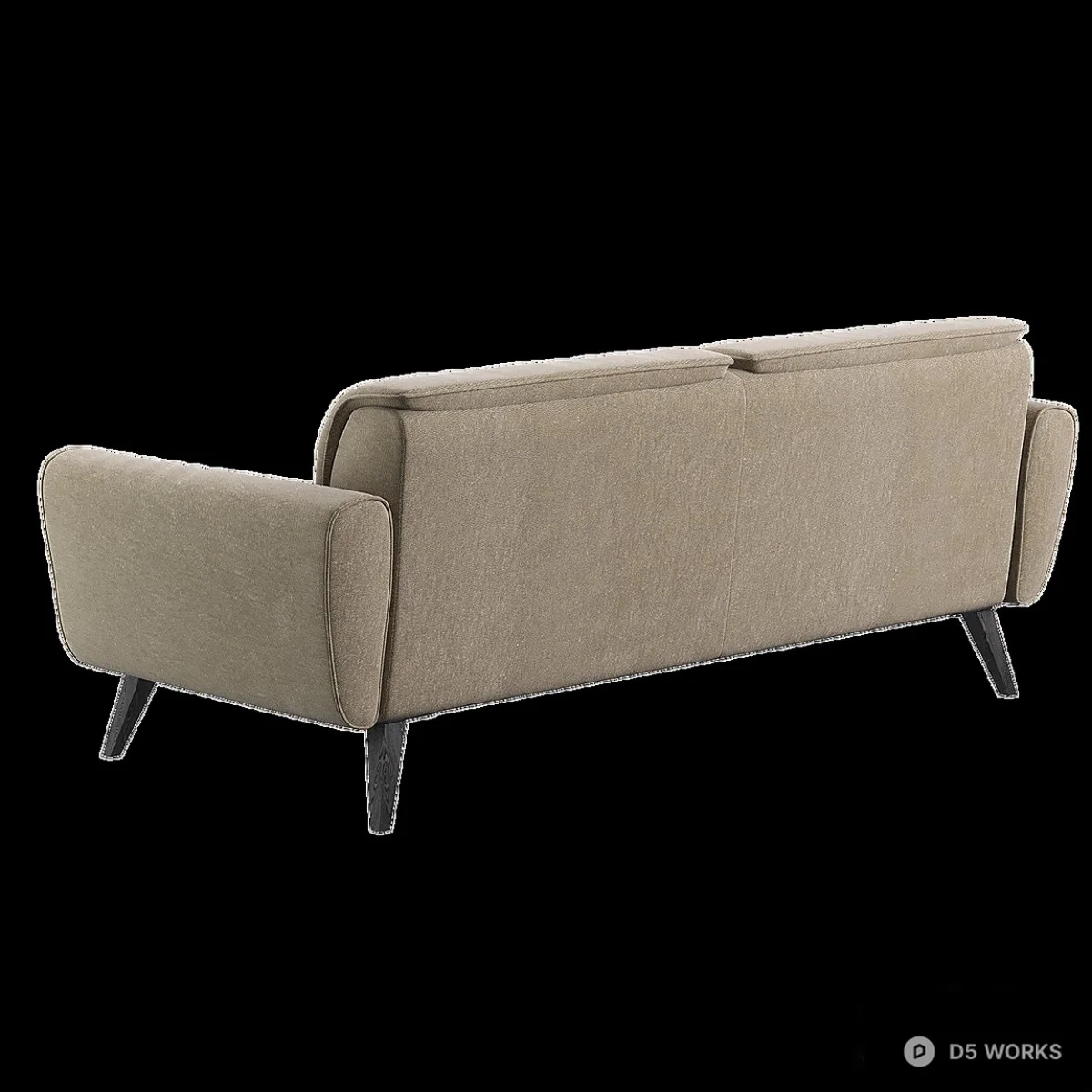 Mid Century Modern Three Seater Sofa 3d model thumbnail 3