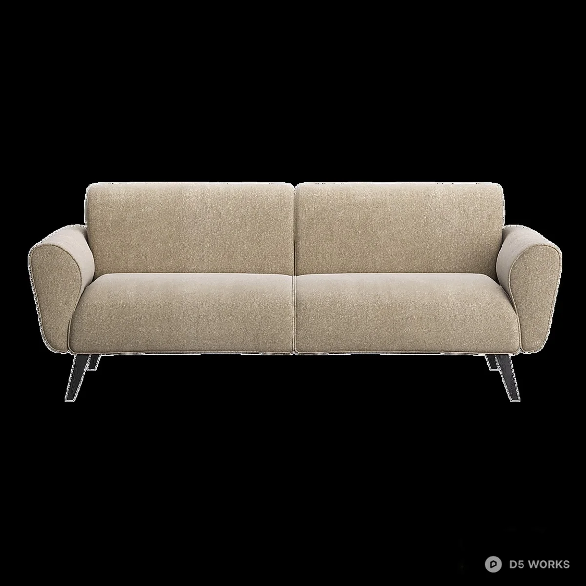Mid Century Modern Three Seater Sofa 3d model thumbnail 2