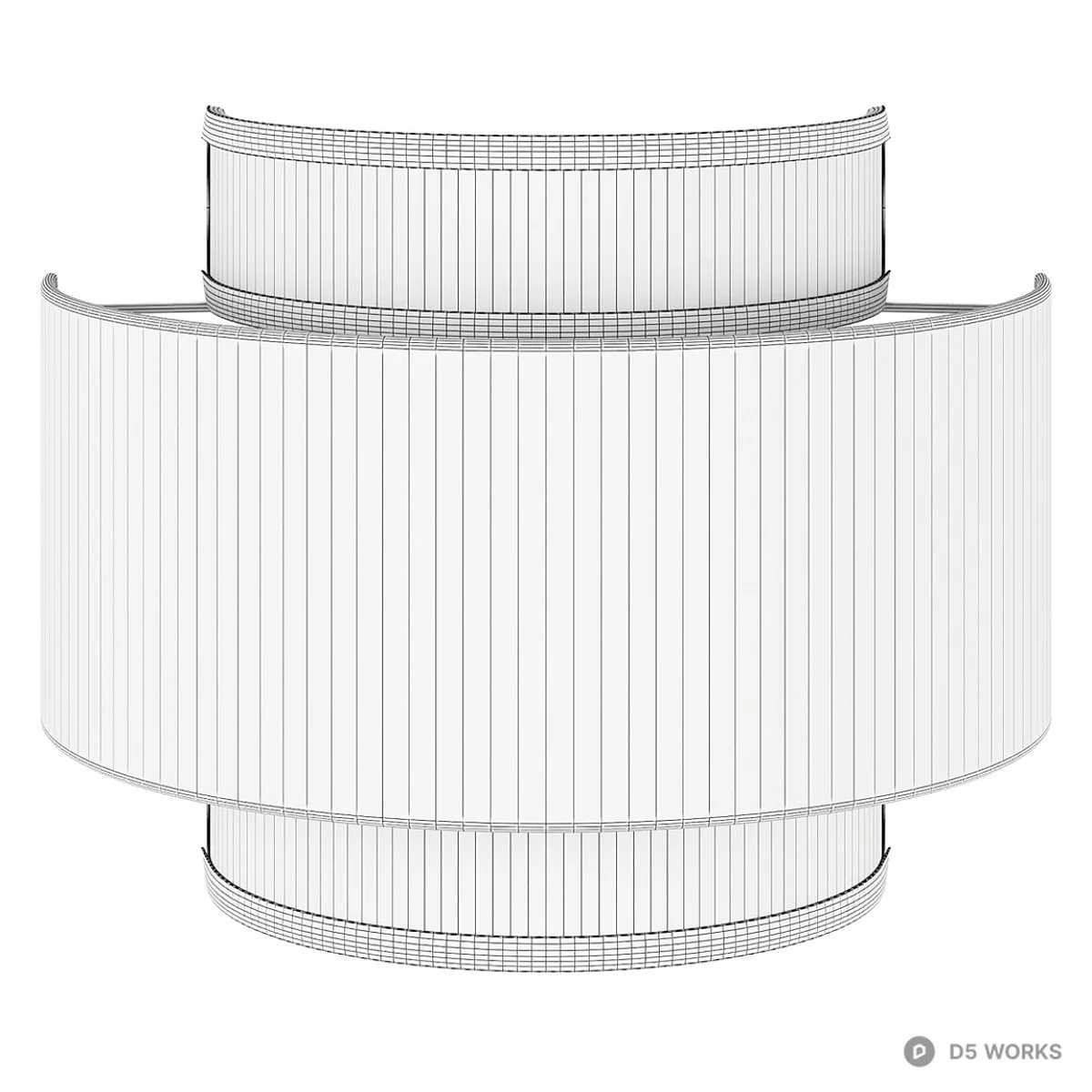 Woven Rattan And Linen Wall Lamp 3d model thumbnail 4