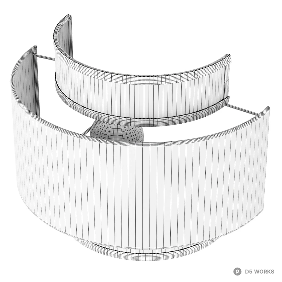 Woven Rattan And Linen Wall Lamp 3d model thumbnail 5
