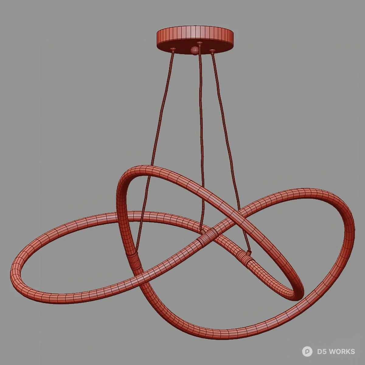 Minimalist Loop Pendant Light 3d model thumbnail 2