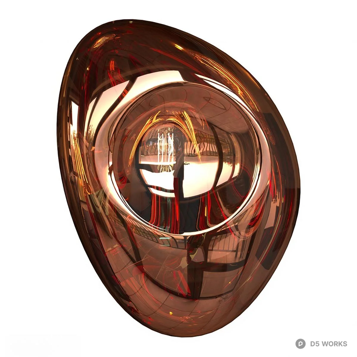 Metallic Oval Wall Sconce 3d model thumbnail 2