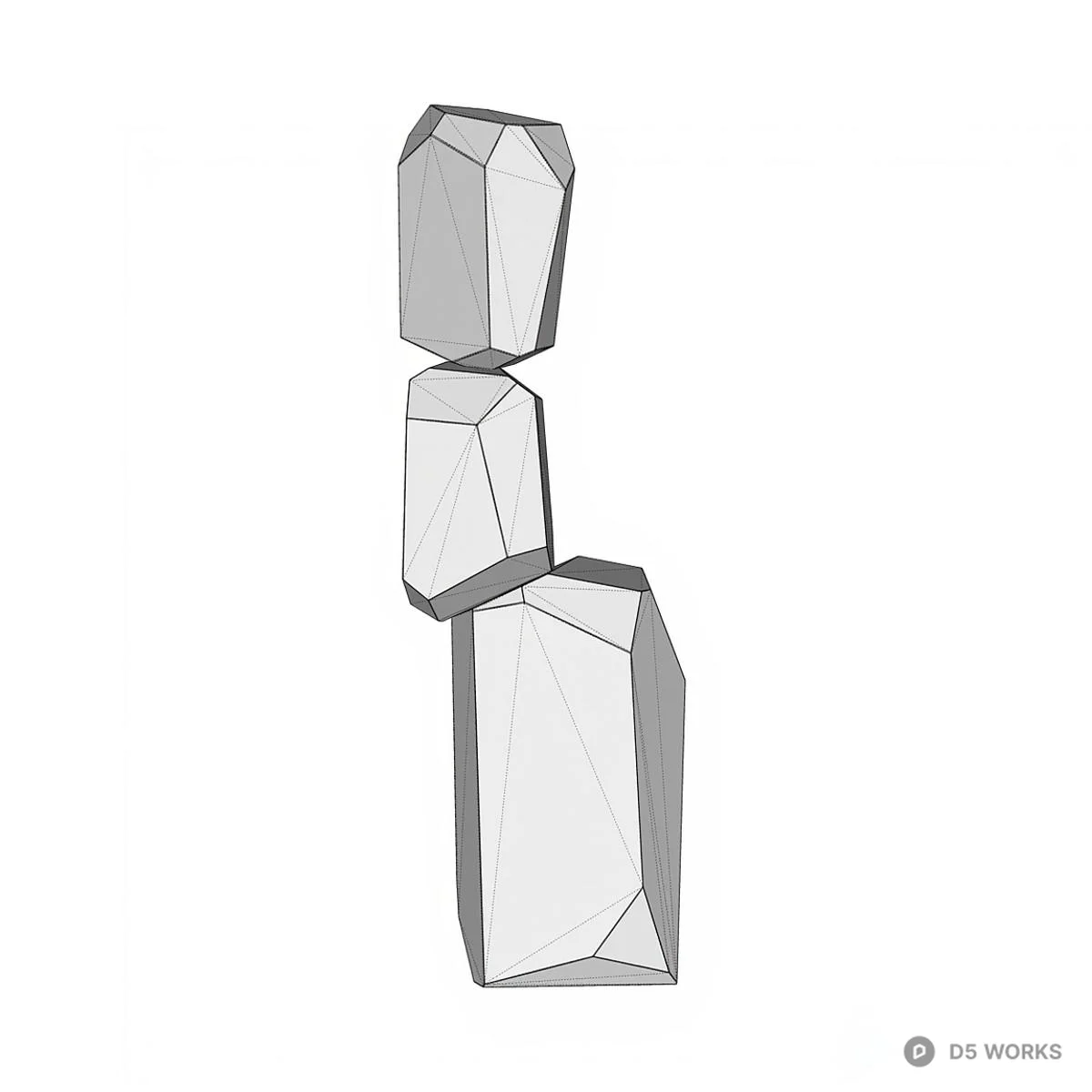 Geometric Sculptural Decorative Objects 3d model thumbnail 3