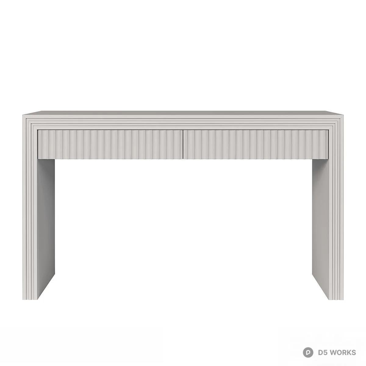 Ribbon Front Wood Desk 3d model thumbnail 3