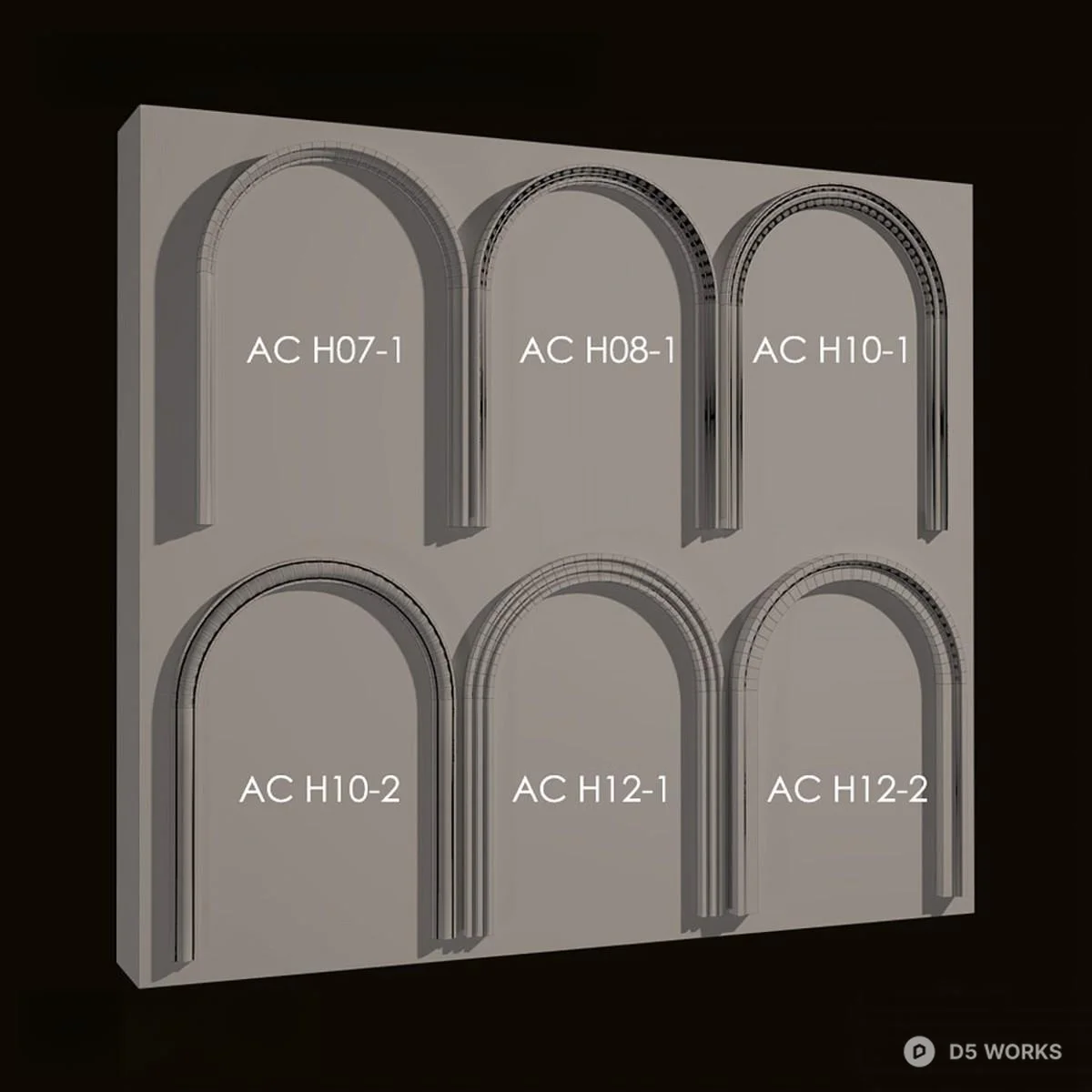Arched Doorway Panel 3d model thumbnail 2