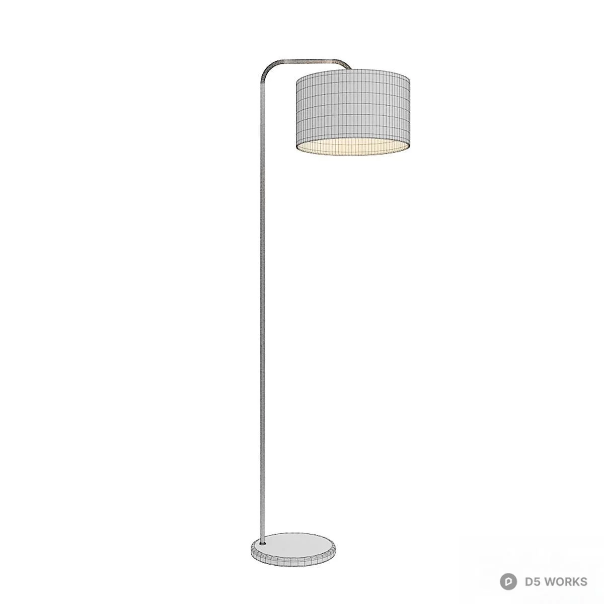 Marble Base Minimalist Floor Lamp 3d model thumbnail 3