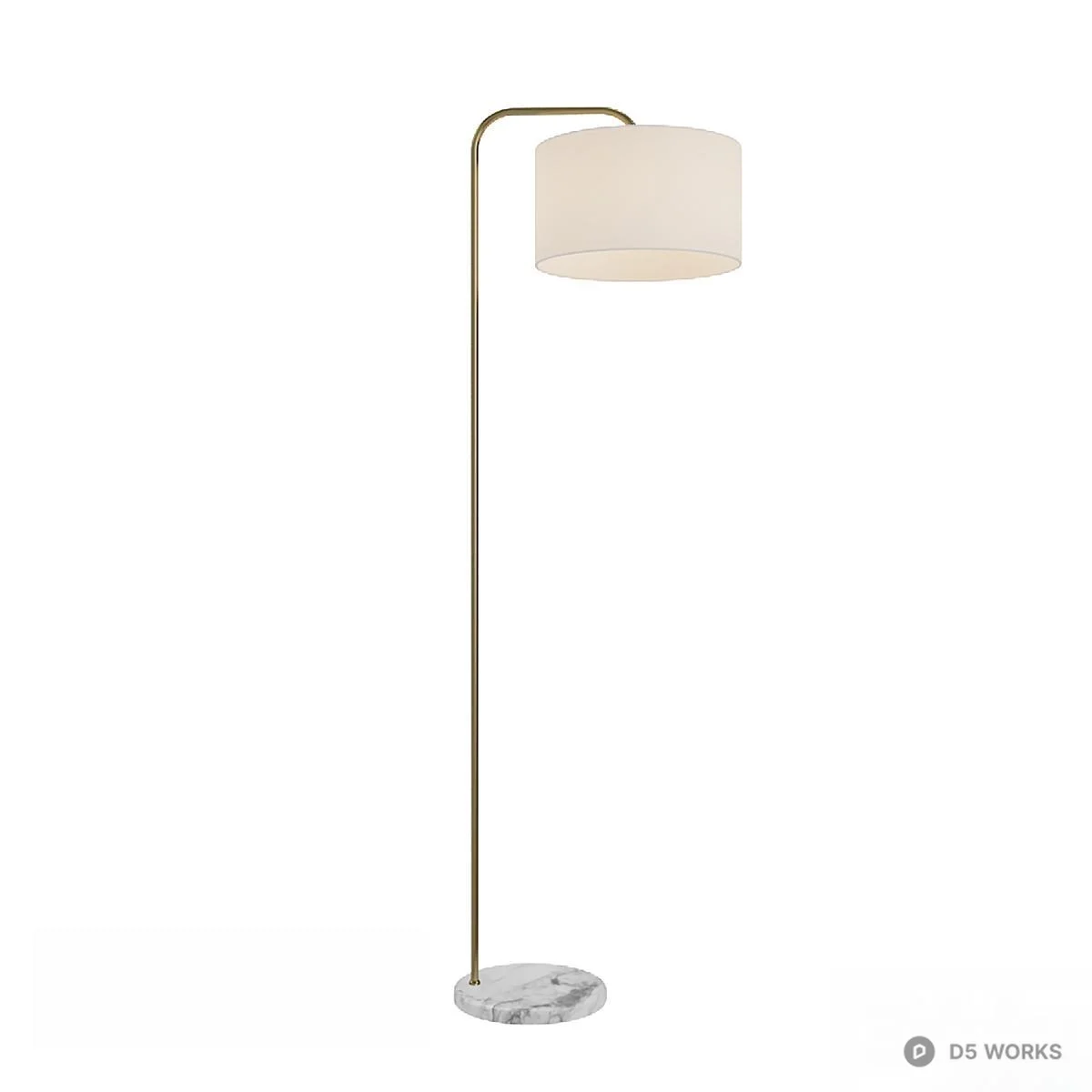 Marble Base Minimalist Floor Lamp 3d model - Image 1