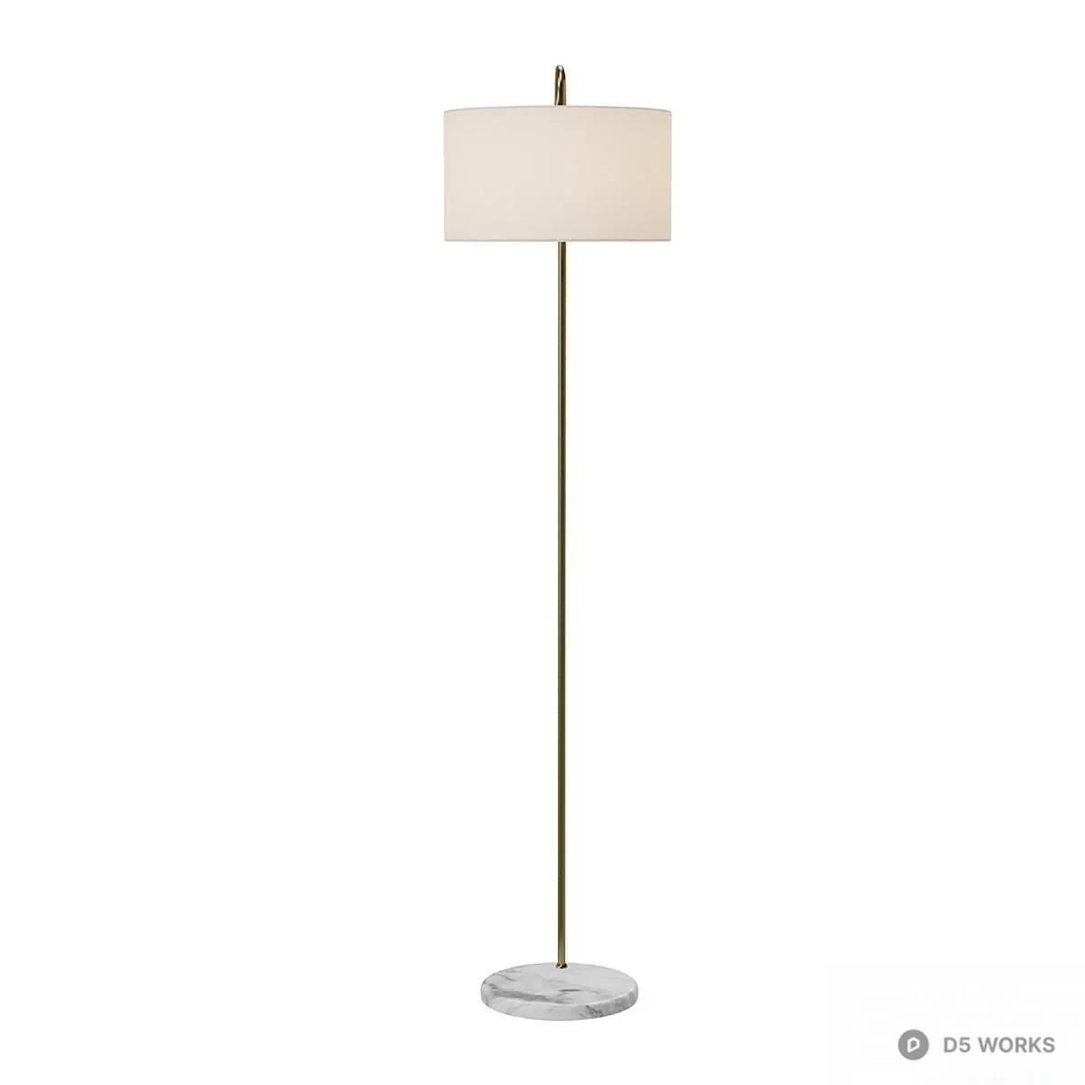 Marble Base Minimalist Floor Lamp 3d model thumbnail 2