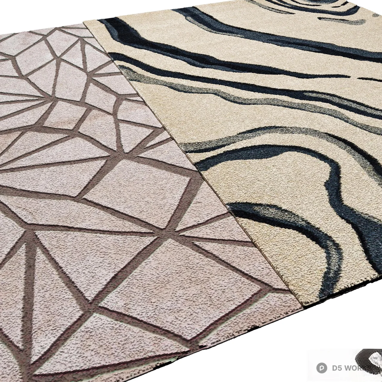 Modern Geometric And Abstract Pattern Carpet 3d model thumbnail 2