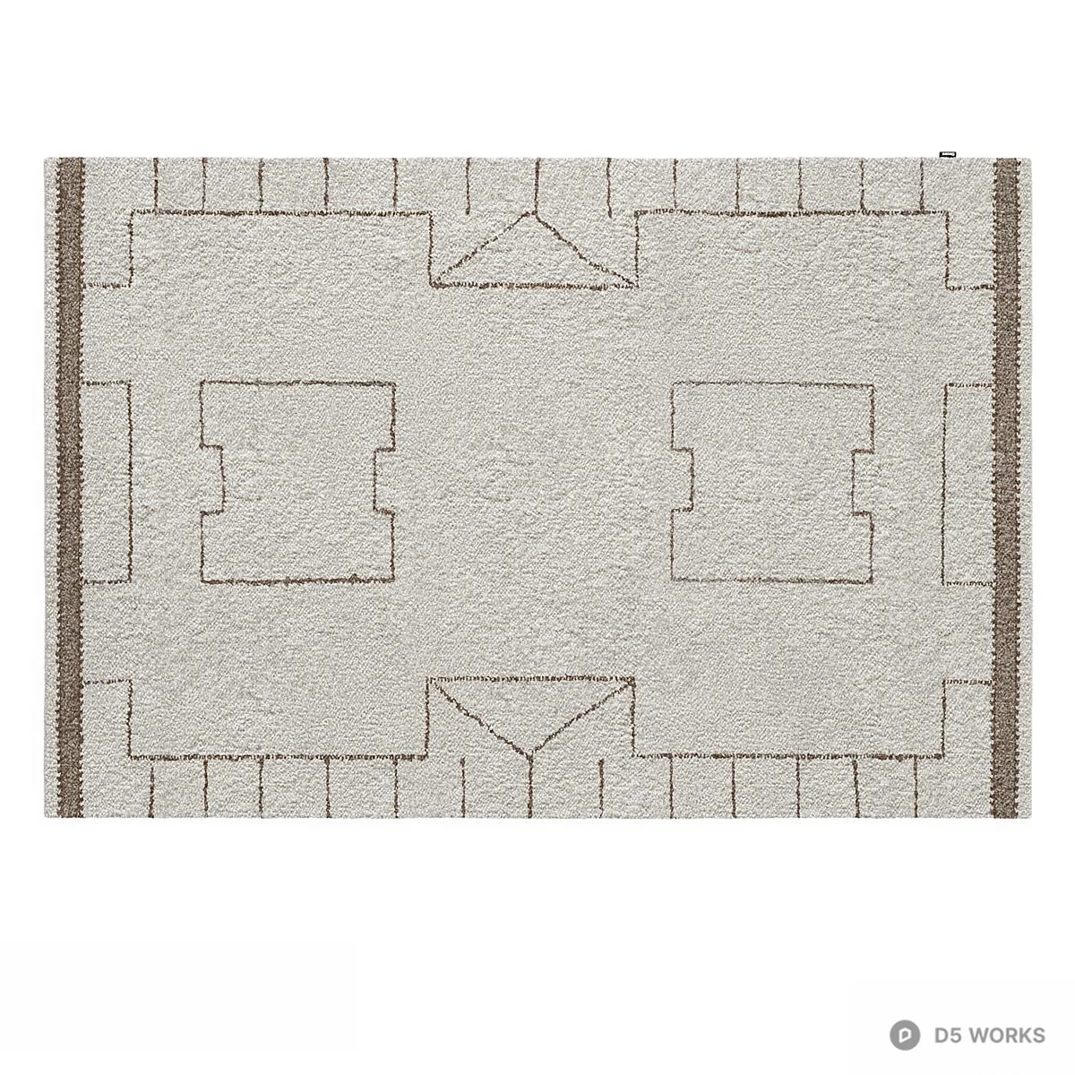 Geometric Patterned Area Rug 3d model thumbnail 2