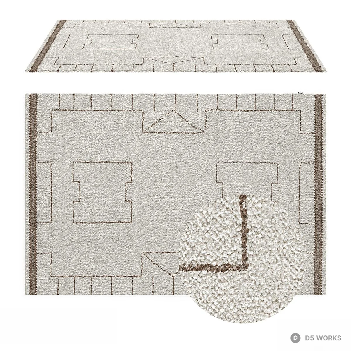 Geometric Patterned Area Rug 3d model - Image 1