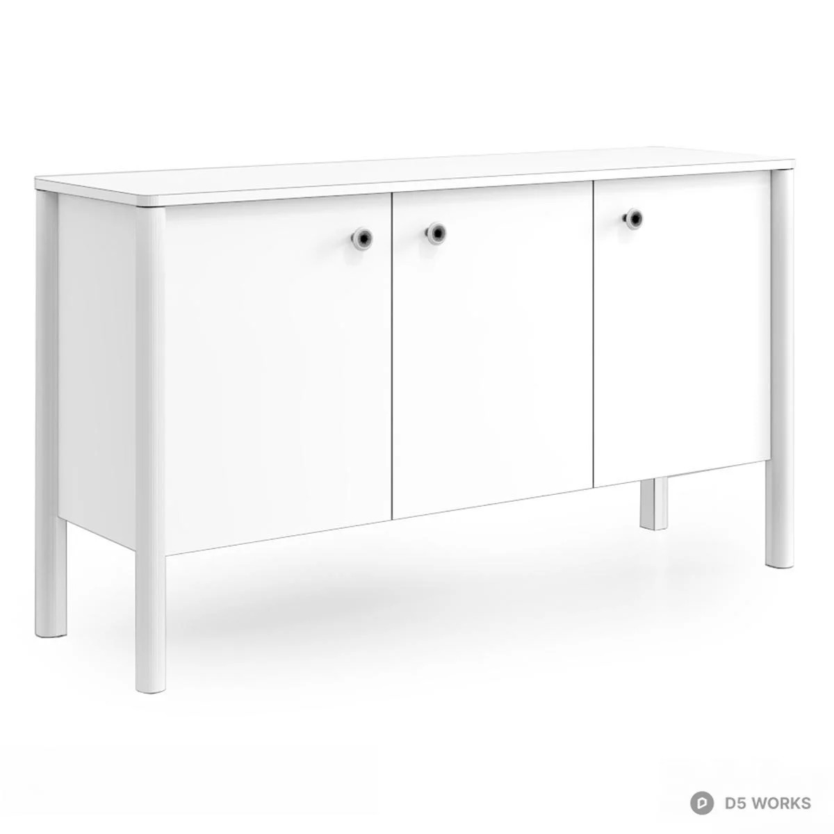 Floral Patterned Wooden Decorative Cabinet 3d model thumbnail 2