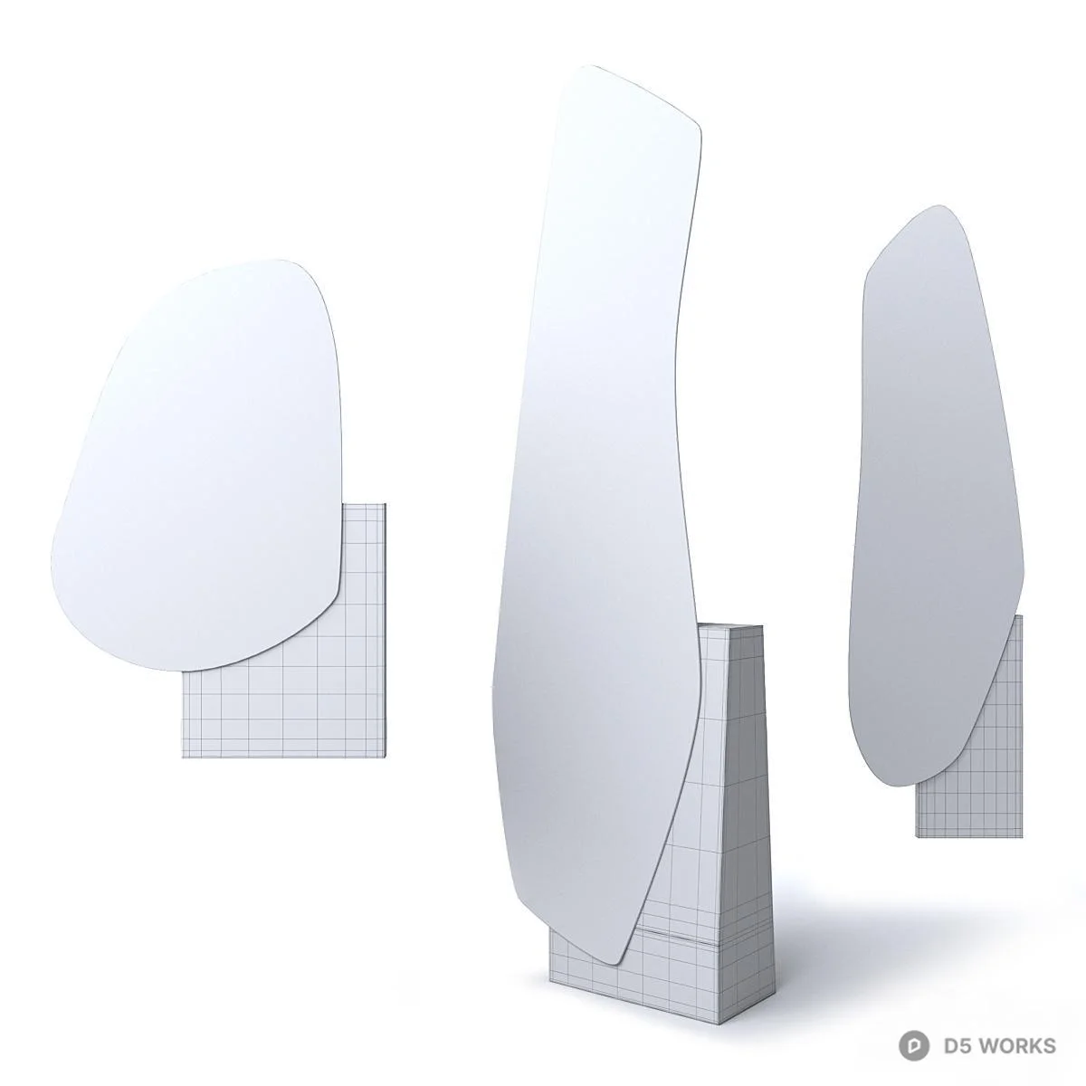 Minimalist Decorative Mirror 3d model thumbnail 2