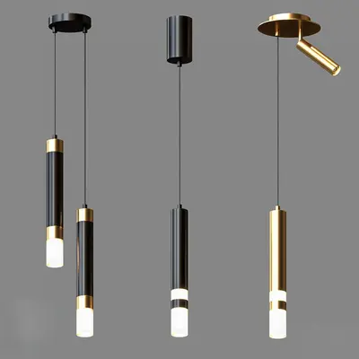 Modern Minimalist Pendant Light Set 3d model