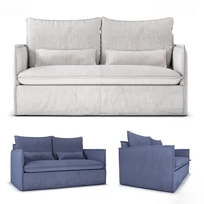 Textured Fabric Three Seater Sofa 3d model