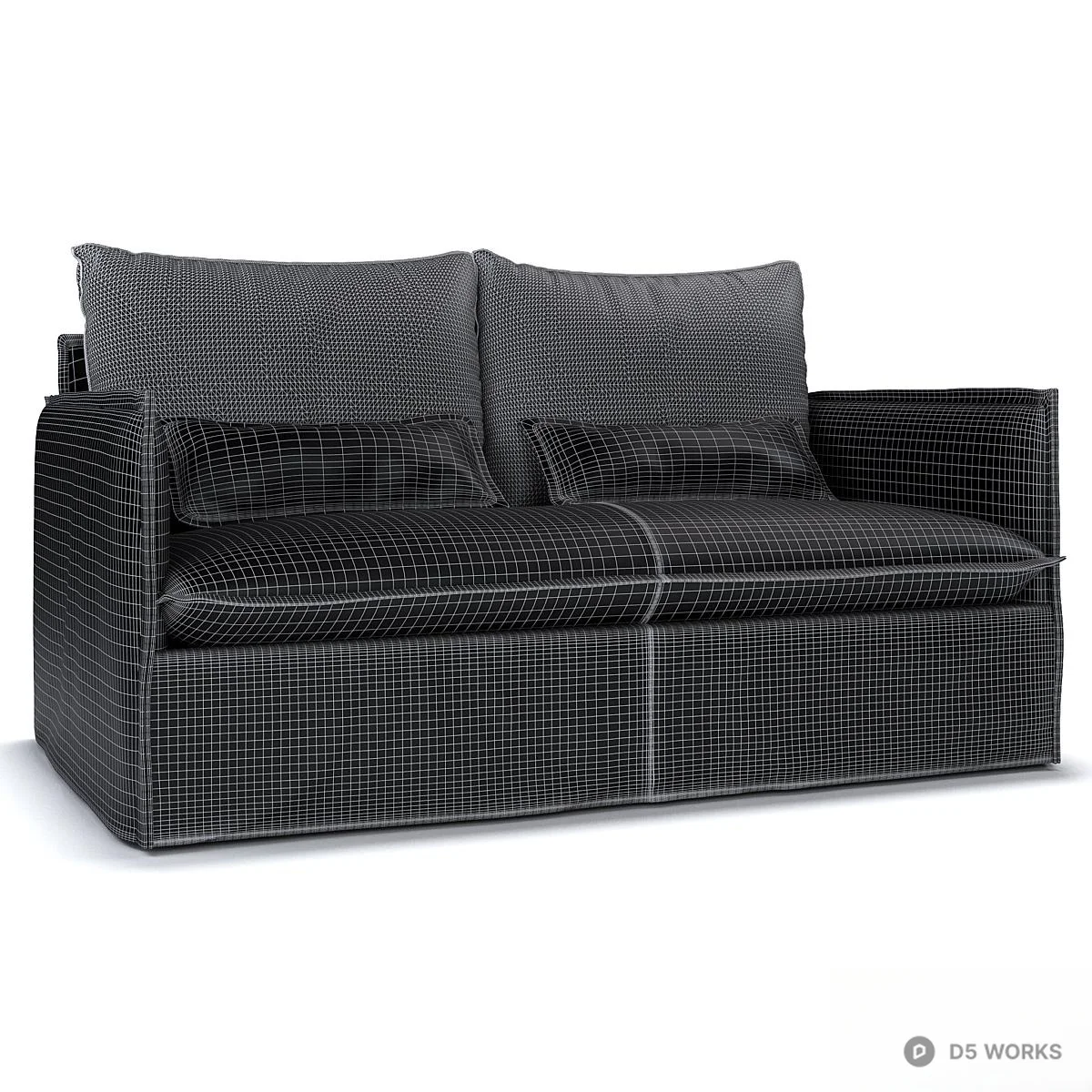 Textured Fabric Three Seater Sofa 3d model thumbnail 3