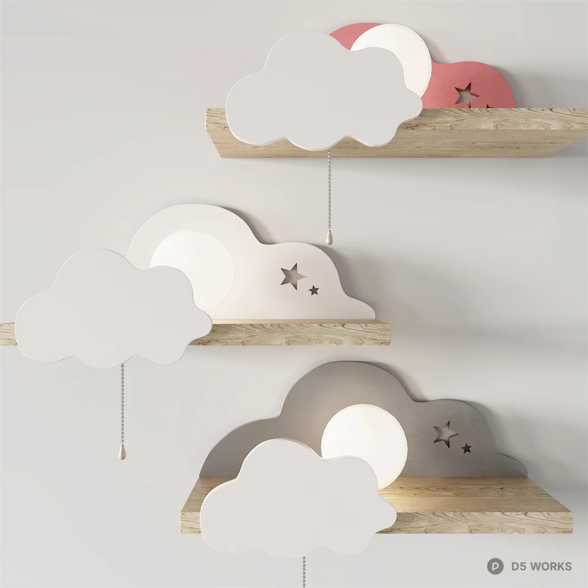 Cloud Shelf Wall Decor 3d model - Image 1