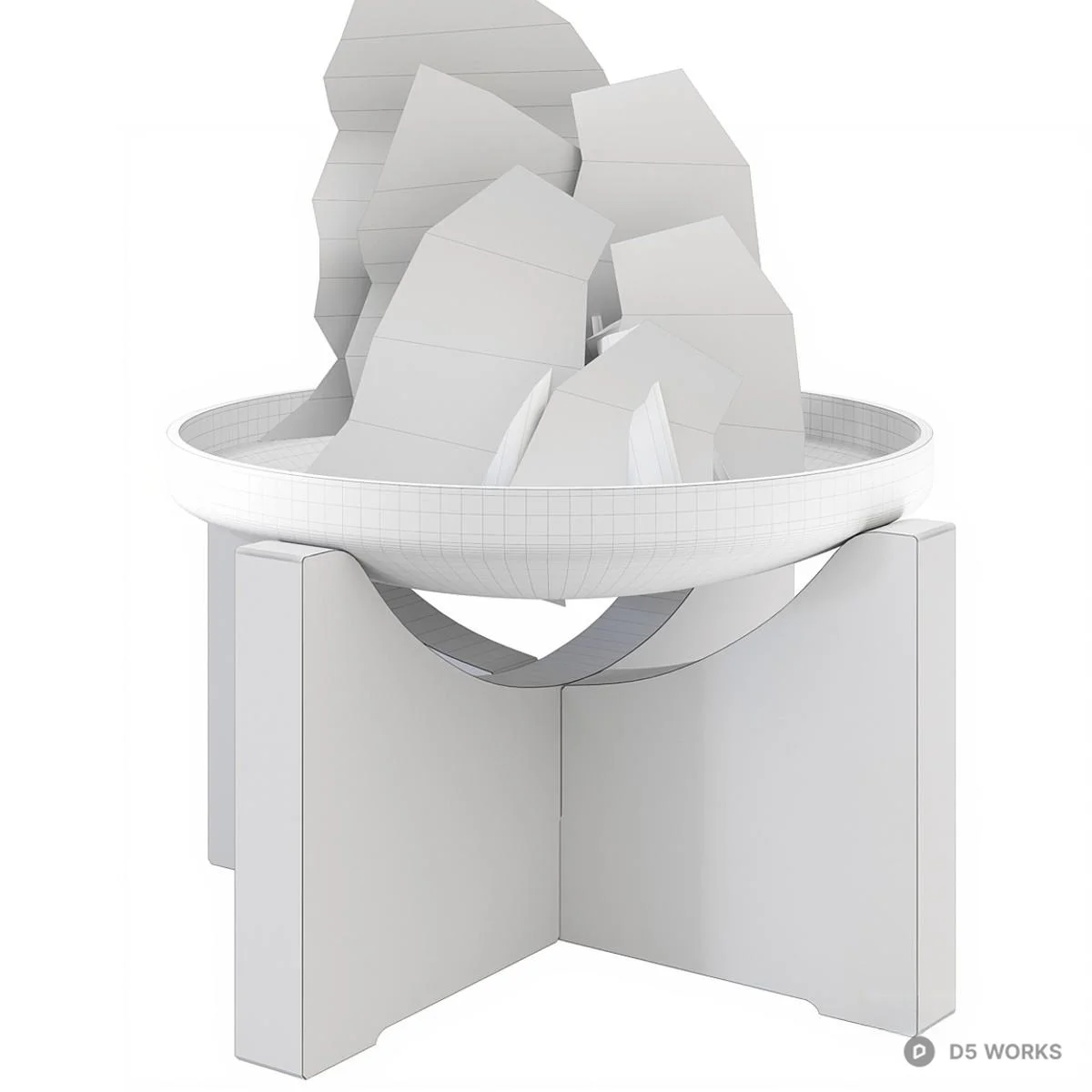 Modern Outdoor Fire Pit 3d model thumbnail 3