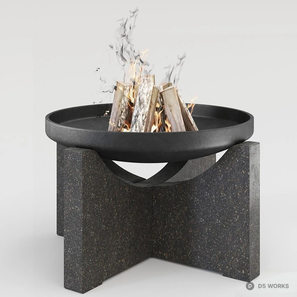 Modern Outdoor Fire Pit 3d model thumbnail 2