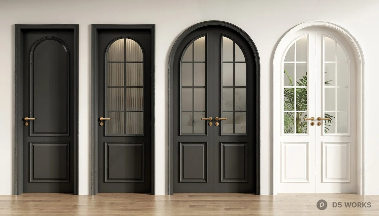 Arched Door Combination 3d model - Image 1