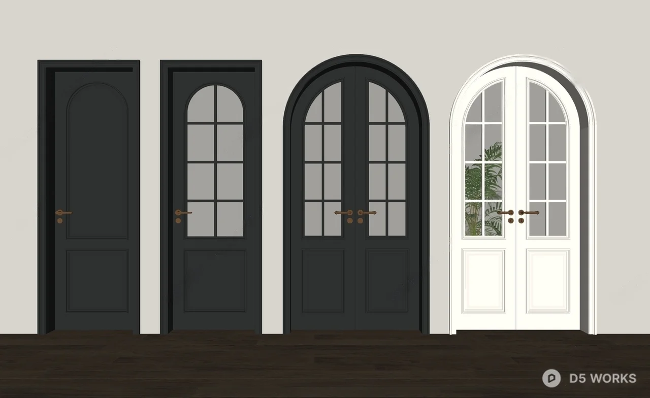 Arched Door Combination 3d model thumbnail 2