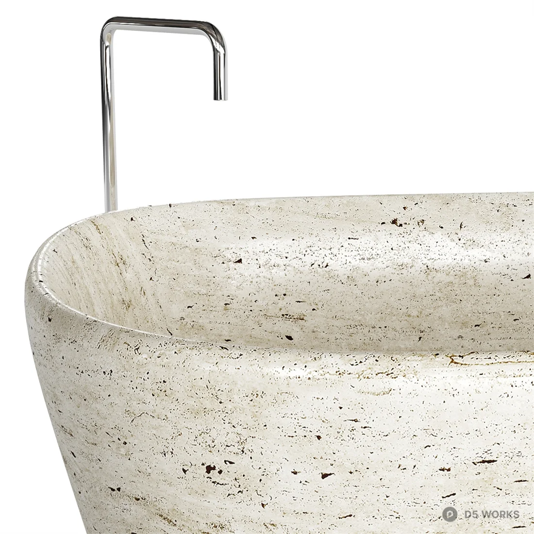 Stone Texture Freestanding Bathtub 3d model thumbnail 2