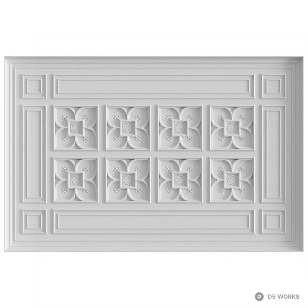 Ornate Ceiling Panel 3d model - Image 1