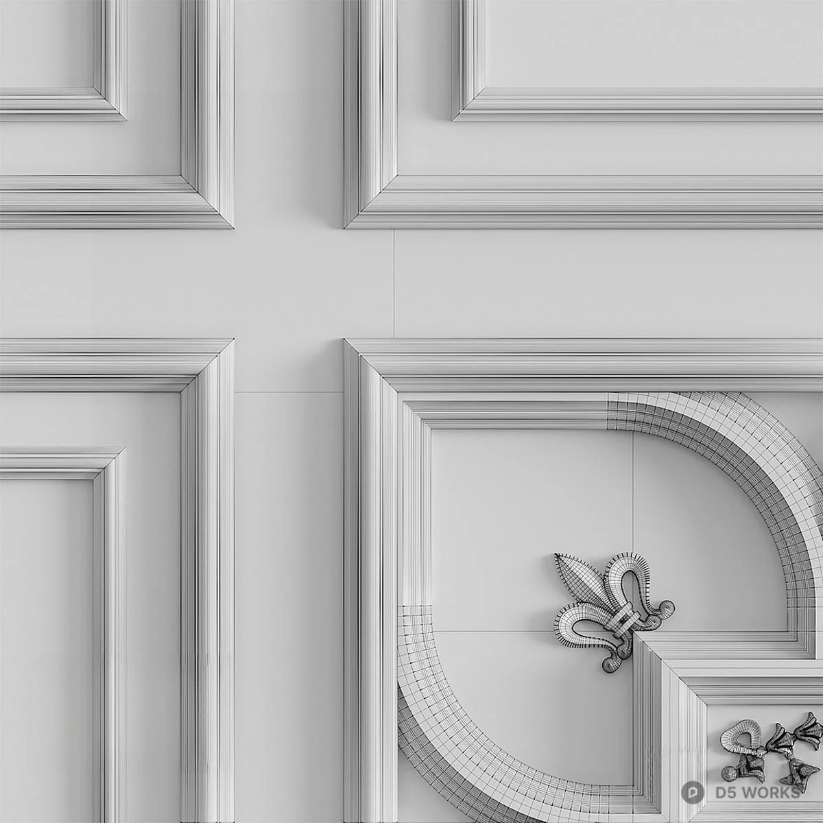 Ornate Ceiling Panel 3d model thumbnail 2