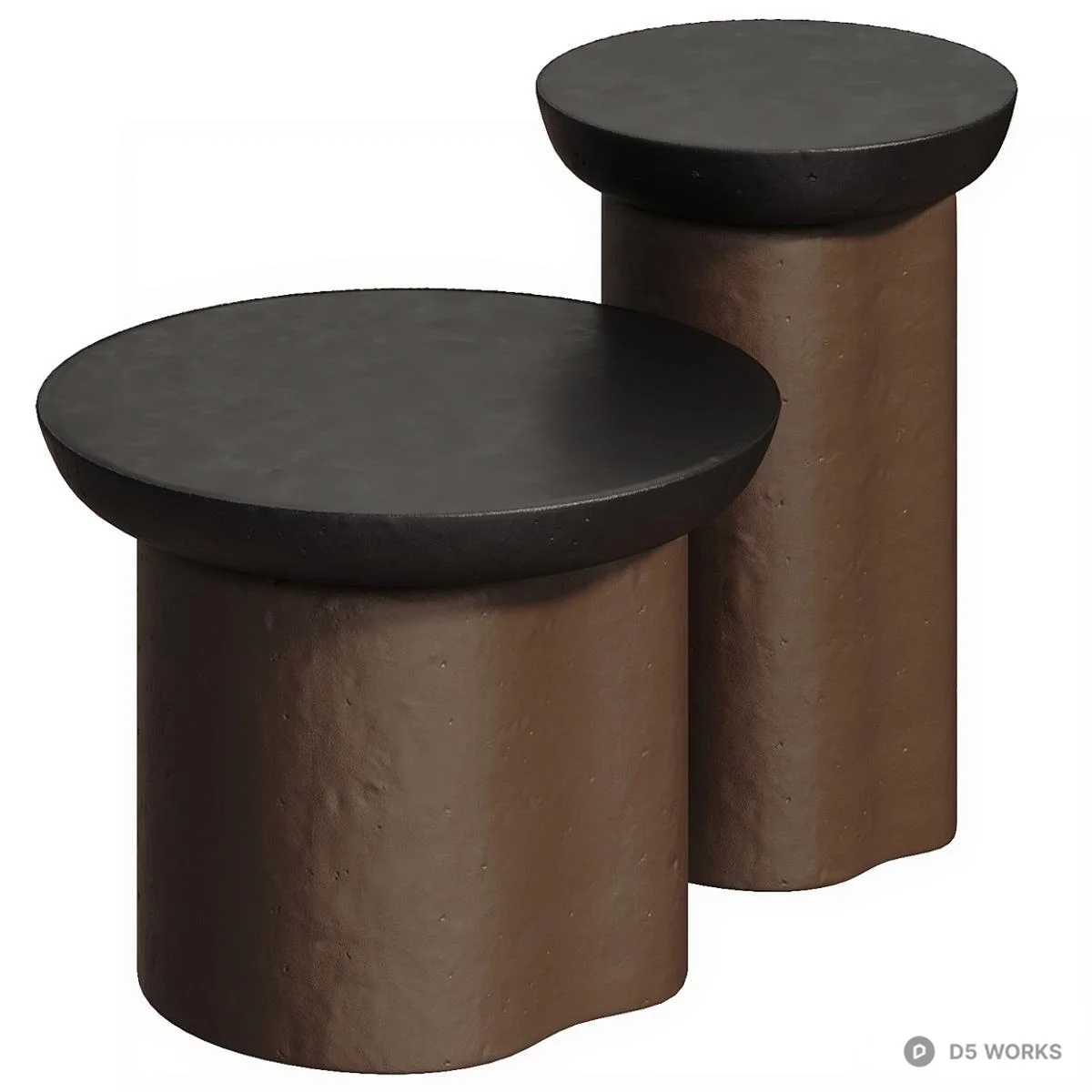 Minimalist Round Side Tables 3d model - Image 1
