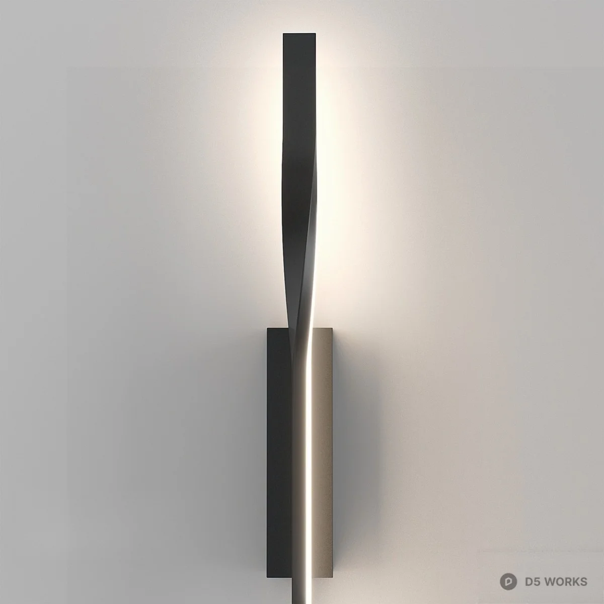 Minimalist Linear Wall Lamp 3d model thumbnail 2