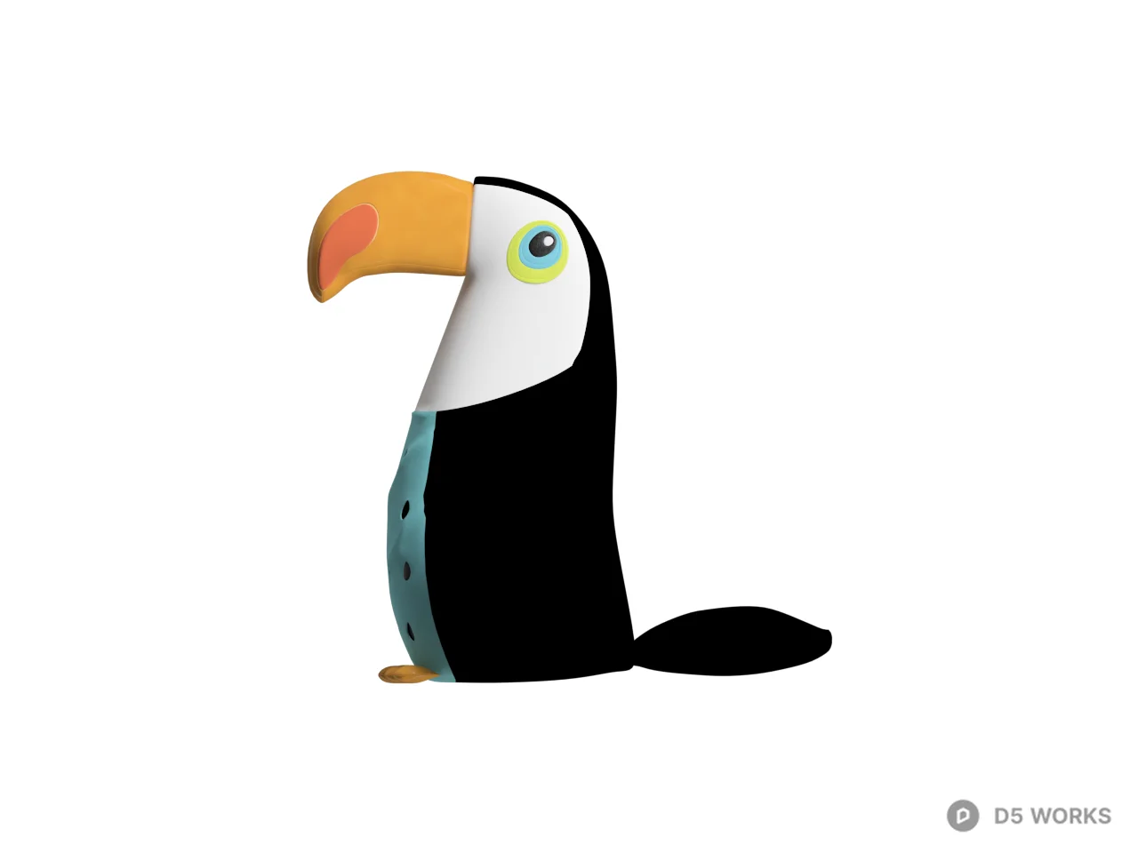 Toucan Figurine Toy 3d model thumbnail 2
