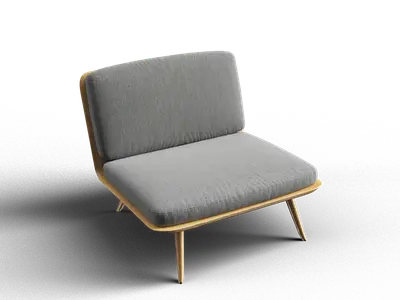 Mid-Century Modern Upholstered Lounge Chair 3d model