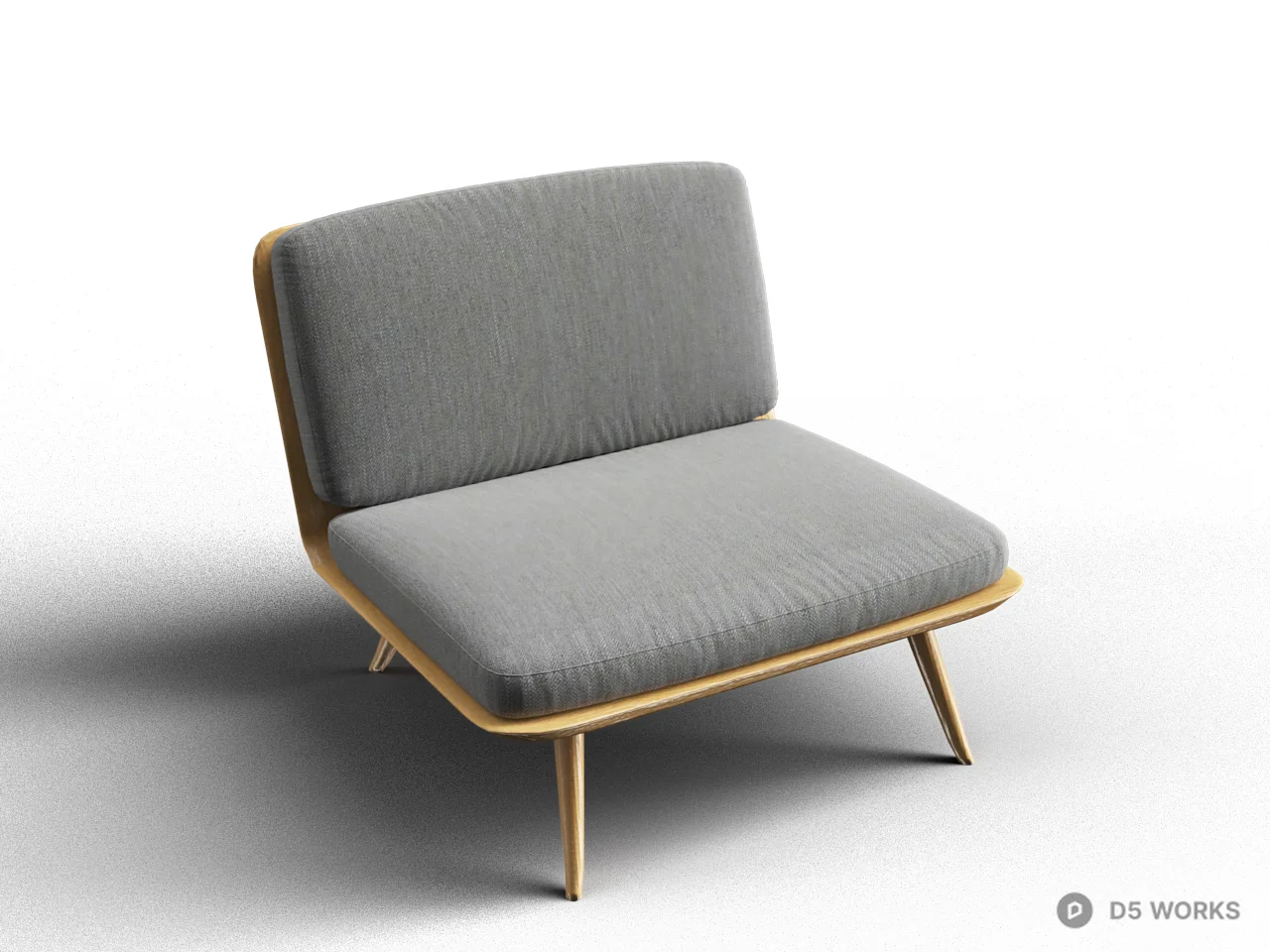 Mid-Century Modern Upholstered Lounge Chair 3d model - Image 1