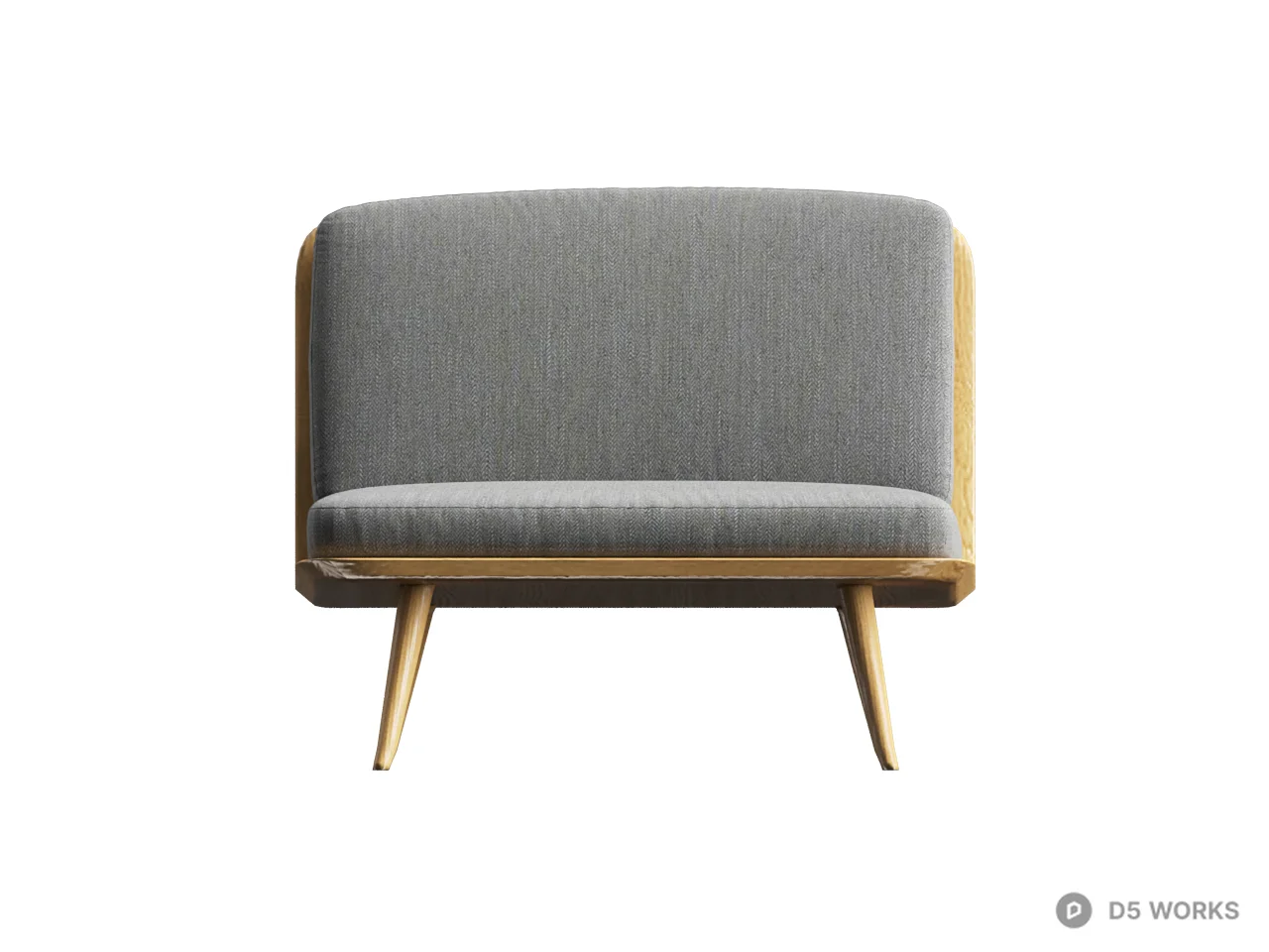 Mid-Century Modern Upholstered Lounge Chair 3d model thumbnail 2