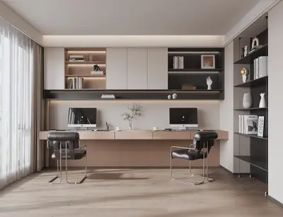 Modern Minimalist Home Study Room 3d model
