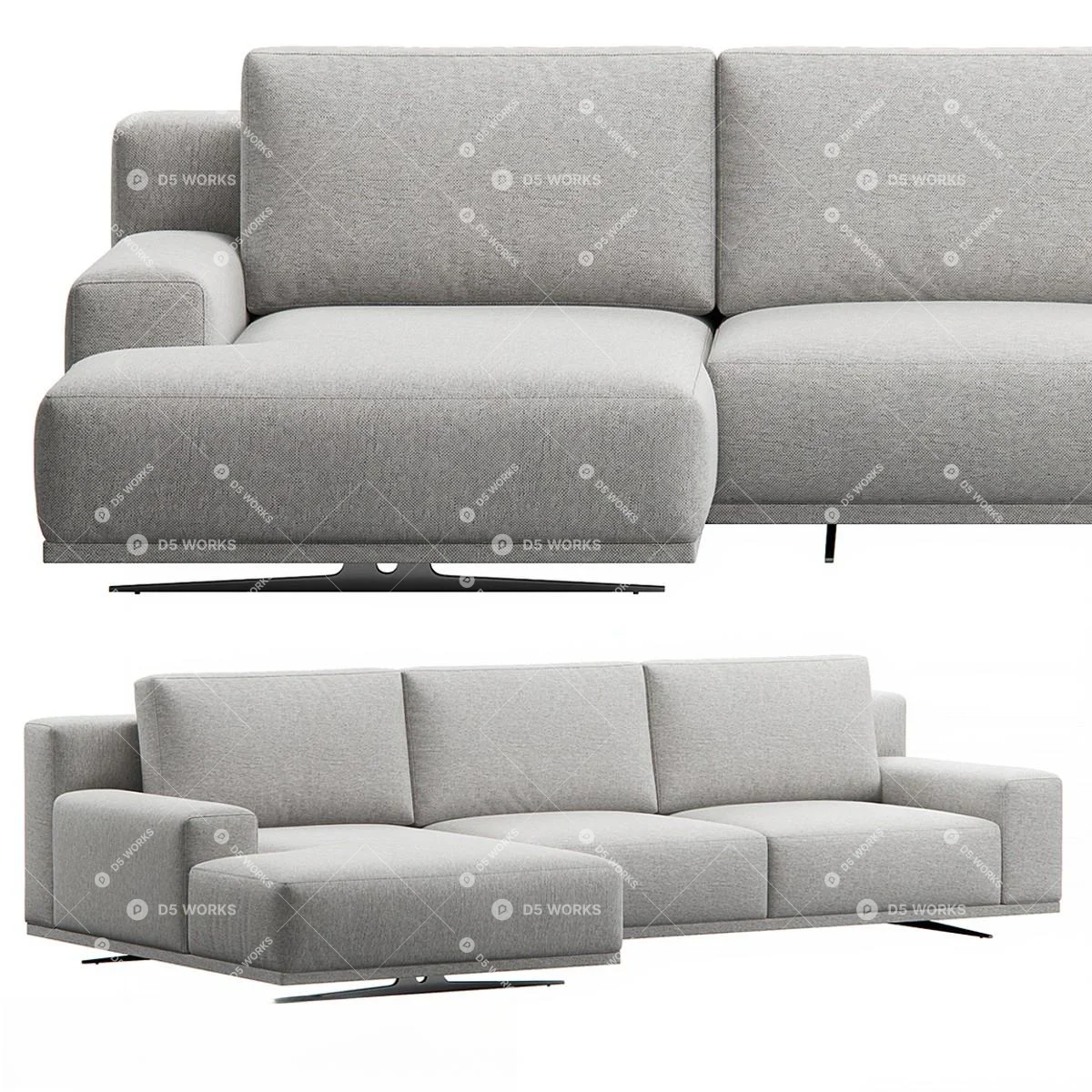 Multi-seater Sofa 3d model thumbnail 2