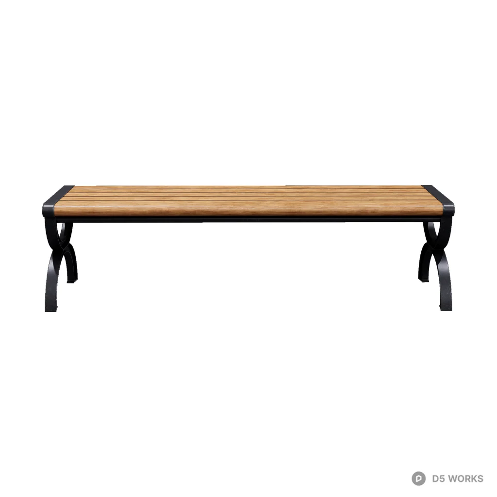 Outdoor Wooden Bench 10 3d model - Image 1