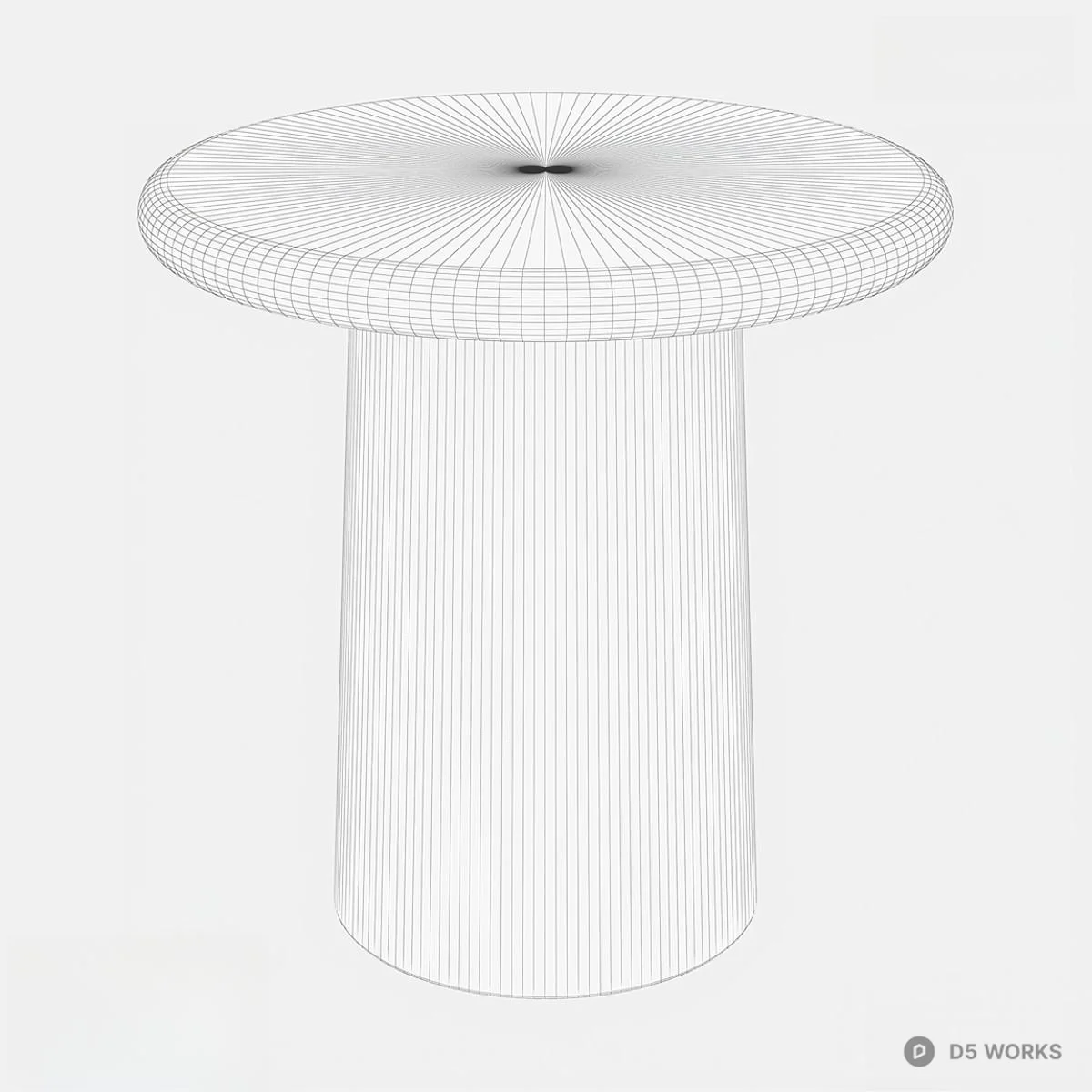 Black Marble Top Pedestal Side Table 3d model thumbnail 2