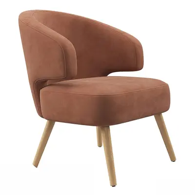 Mid-Century Modern Velvet Armchair 3d model
