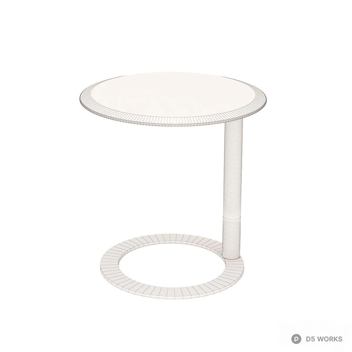 Minimalist Wood And Metal Side Table 3d model thumbnail 3